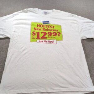 VTG Blockbuster Employee Issued Hottest New Releases Ask Me Now T-Shirt Size XL